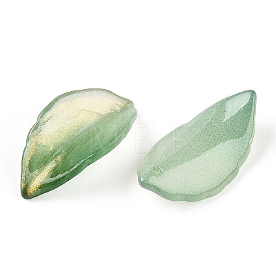 Baking Painted Transparent Glass Petal Beads DGLA-N004-08-1