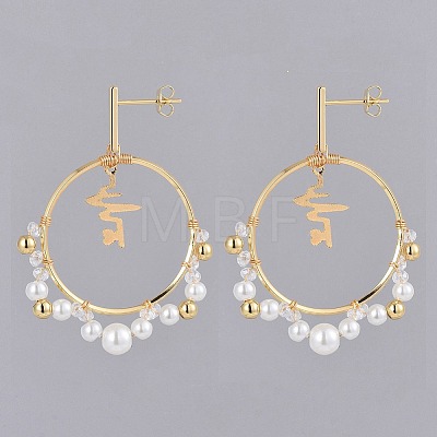 Dangle Stud Earrings EJEW-JE04065-01-1