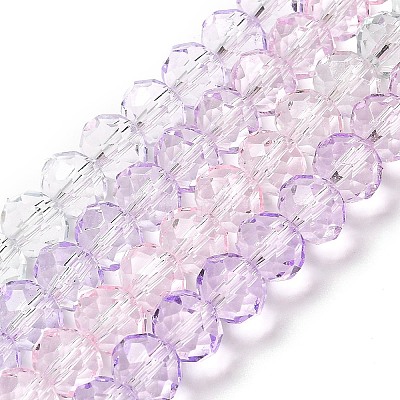 Transparent Painted Glass Beads Strands LS-DGLA-A034-T8mm-A23-1
