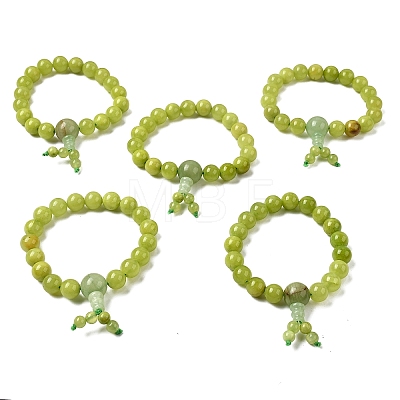 Buddha Meditation Jade Beaded Stretch Bracelets PJBR003-27A-1