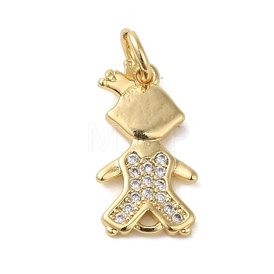 Brass Micro Pave Clear Cubic Zirconia Pendants KK-R162-003G-1