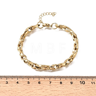 5.5MM 304 Stainless Steel Twisted Oval Link Chain Bracelets for Man and Women SA-CBAB767-17C-G-1