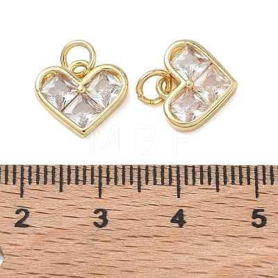 Brass Micro Pave Clear Cubic Zirconia Pendants KK-T085-16D-G-1