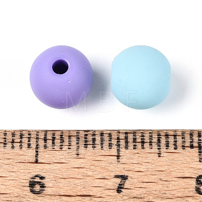 Frosted Opaque Acrylic Beads FACR-T008-04M-01-1