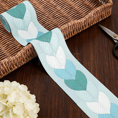 5M Leaf Jacquard Polyester Ribbon OCOR-WR0002-20B-1