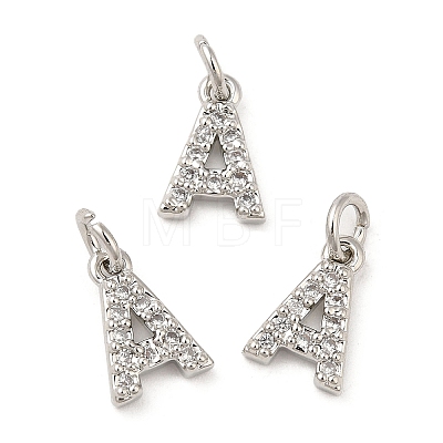 Brass Micro Pave Grade AAA Cubic Zirconia Charms ZIRC-P067-11P-A-NR-1
