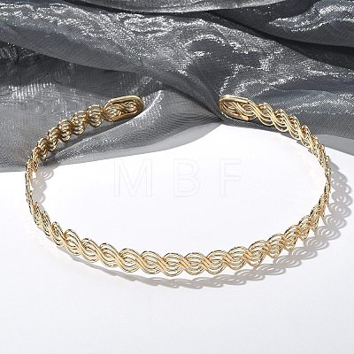 Iron Open Cuff Choker Necklaces for Women NJEW-M085-01G-1