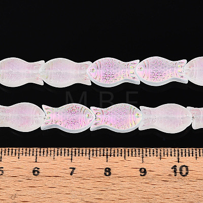 Frosted Glass Beads Strands X-GLAA-T023-40C-09-1