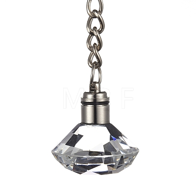 Diamond Shape Faceted Glass Keychain KEYC-F032-A07-1