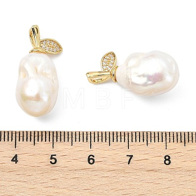 Natural Baroque Keshi Pearl Pendants PALLOY-JF05490-1