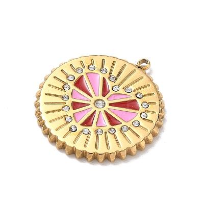 304 Stainless Steel Rhinestone Pendants STAS-P453-16G-02-1