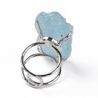 Gemstone Nuggets Cuff Ring RJEW-G271-01P-1