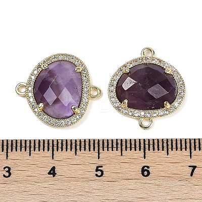 Natural Amethyst Faceted Oval Links G-B126-01G-03-1