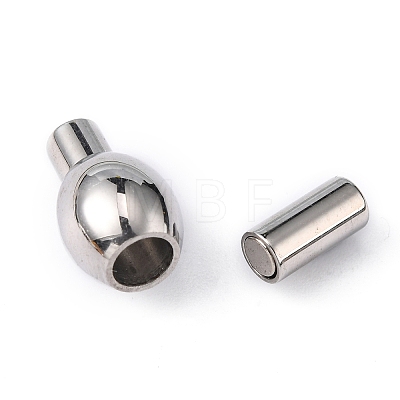 Tarnish Resistant Smooth 304 Stainless Steel Magnetic Clasps with Glue-in Ends STAS-Q141-1