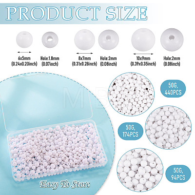 708Pcs 3 Styles Opaque Acrylic Beads MACR-TA0002-81-1