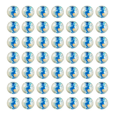 100Pcs Crackle Transparent Glass Beads GLAA-TADJ0001-12E-1