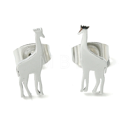 Cute Little Animal Theme 304 Stainless Steel Stud Earrings EJEW-B041-04H-P-1