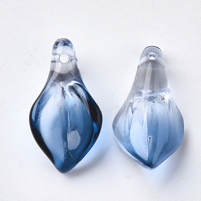 Two Tone Transparent Spray Painted Glass Pendants X-GLAA-S054-007D-01-1