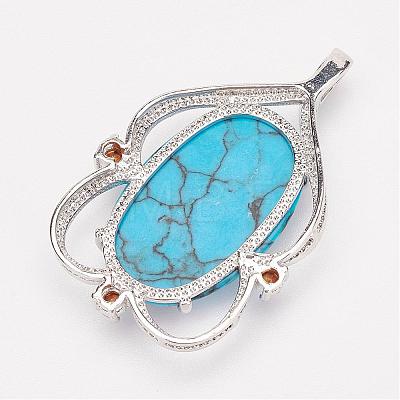 Synthetic Turquoise Pendants G-G677-02P-1