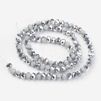 Electroplate Opaque Glass Beads Strands EGLA-A034-P8mm-M09-1