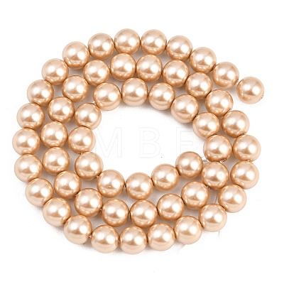 Eco-Friendly Dyed Glass Pearl Round Beads Strands HY-A002-8mm-RB064-1