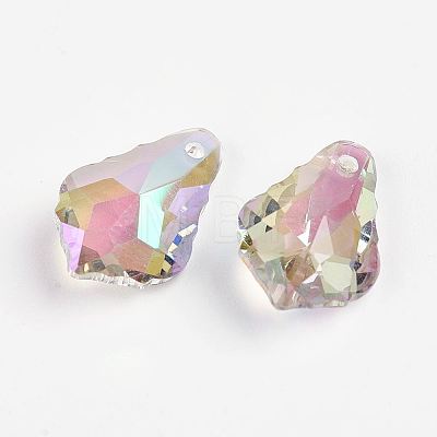 Faceted K9 Glass Charms EGLA-P026-D-1