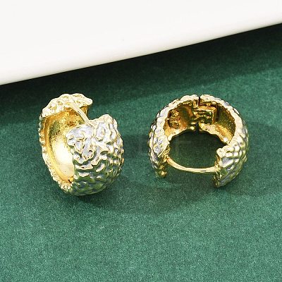 Brass Enamel Hoop Earrings EJEW-D336-02G-1