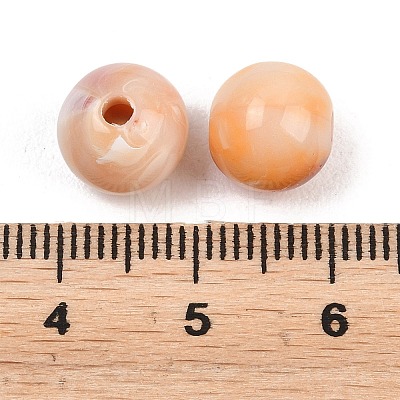Two Tone Opaque Acrylic Imitation Gemstone Beads OACR-T033-05B-1