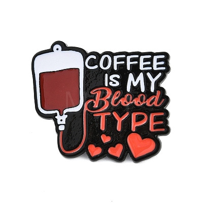 Transfusion Coffee with Word Enamel Pins JEWB-Q014-11B-1