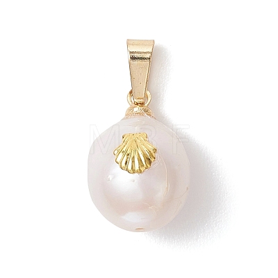 Natural Baroque Pearl Keshi Pearl Pendants PALLOY-JF04964-1