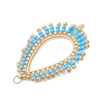 Glass Seed Beaded Pendnats PALLOY-MZ01361-02-1