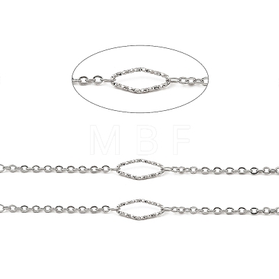 Handmade 304 Stainless Steel Rhombus Link Chains CHS-G025-02P-1