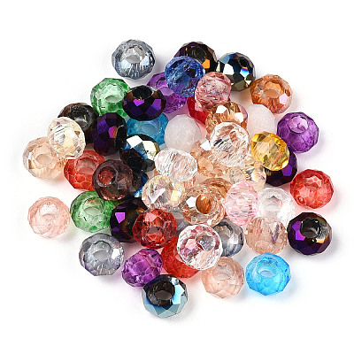 Mixed Faceted Rondelle Glass Beads X-GLAA-R143-8mm-M-1