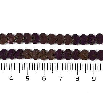 Electroplated Natural Lava Rock Beads Strands G-Q1009-G01-02-1