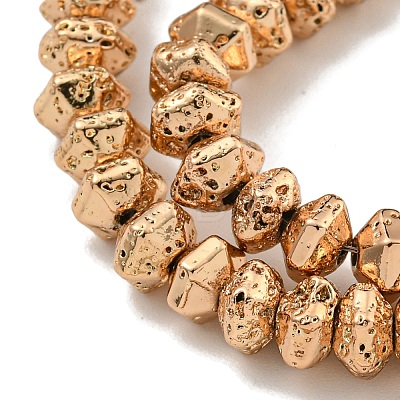 Electroplated Natural Lava Rock Beads Strands G-I360-G02-1