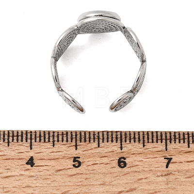 Spiral 304 Stainless Steel Cuff Ring Components STAS-P454-02A-P-1