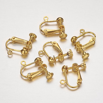 Brass Clip-on Earring Findings KK-G287-02-G-1