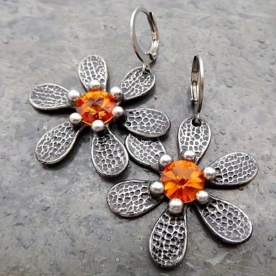 Alloy Rhinestone Leverback Earrings WG7D2DD-01-1
