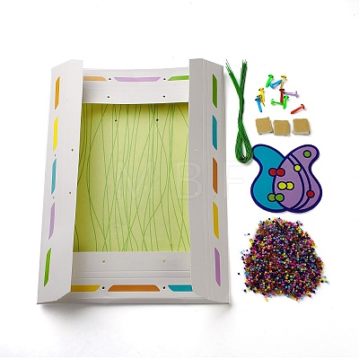 Creative DIY Flower Pattern Seed Bead Art Kits DIY-G087-01-1