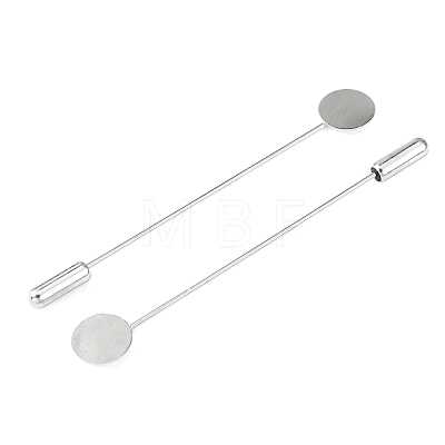 Brass Lapel Pin Base Settings KK-WH0045-025A-P-1
