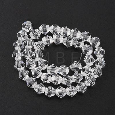 Clear Faceted Glass Bicone Beads Strands X-GLAA-S026-6mm-07-1