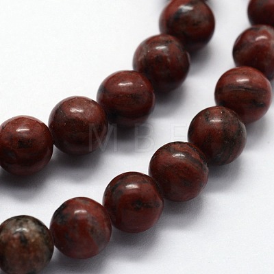 Natural Sesame Jasper/Kiwi Jasper Beads Strands G-I199-18-10mm-1