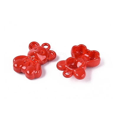 Spray Painted Alloy Pendants PALLOY-Q466-03D-1