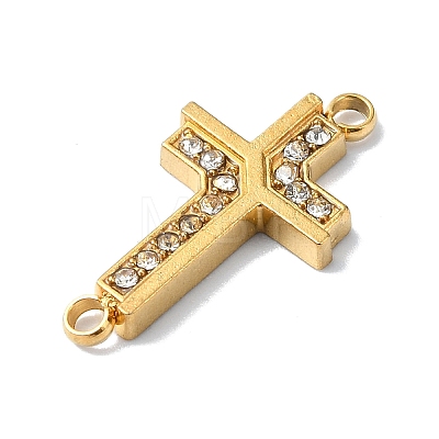 Ion Plating(IP) 304 Stainless Steel Crystal Rhinestone Connector Charms STAS-Z065-02G-03-1