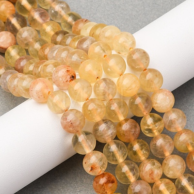 Natural Yellow Fluorite Beads Strands G-K340-A03-02A-1