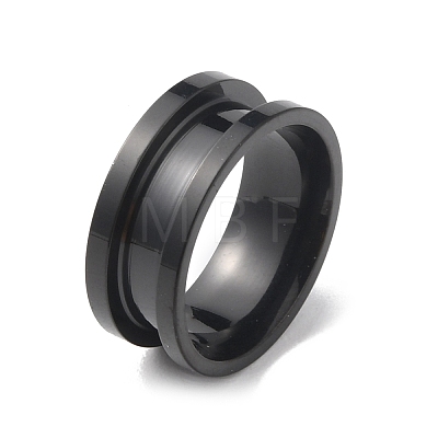 Titanium Steel Grooved Finger Ring RJEW-WH0004-32A-EB-1