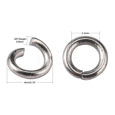 304 Stainless Steel Open Jump Rings X-STAS-Q186-02-4x0.8mm-1