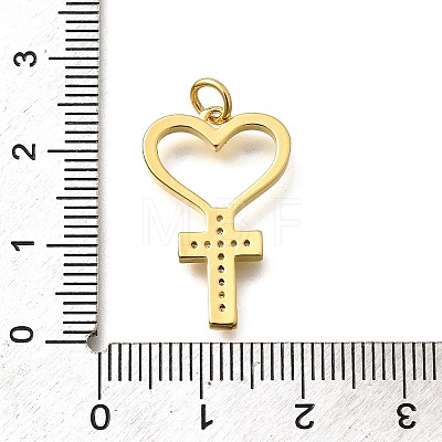 Brass Micro Pave Cubic Zirconia Pendants KK-B128-11G-01-1