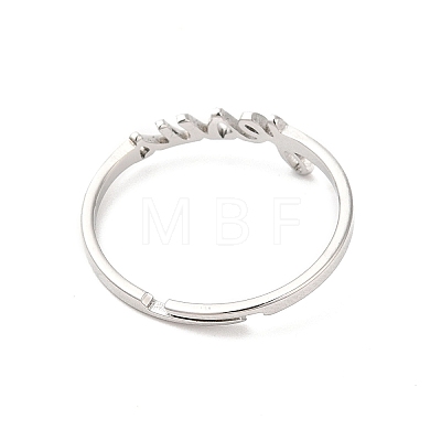 304 Stainless Steel Word Adjustable Ring RJEW-L107-028P-1
