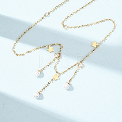 304 Stainless Steel Crystal Rhinestone Pendant Necklaces for Women NJEW-F378-01G-04-1